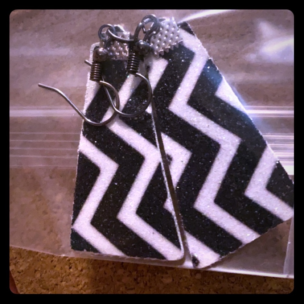 Faux leather earrings